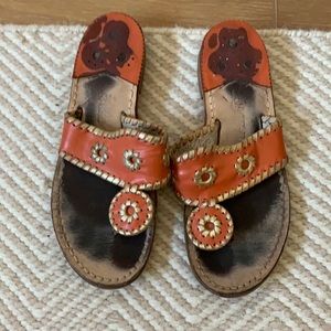 Jack Rogers Orange and Gold Classic Sandals